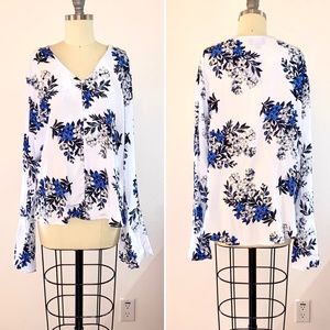 Lumiere Floral Bell Sleeve Woven Top